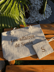 ensemble sac de plage & pochette personnalisés