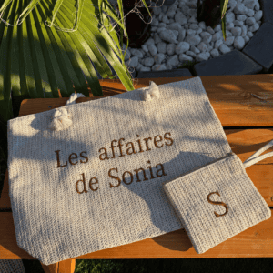 ensemble sac de plage & pochette personnalisés